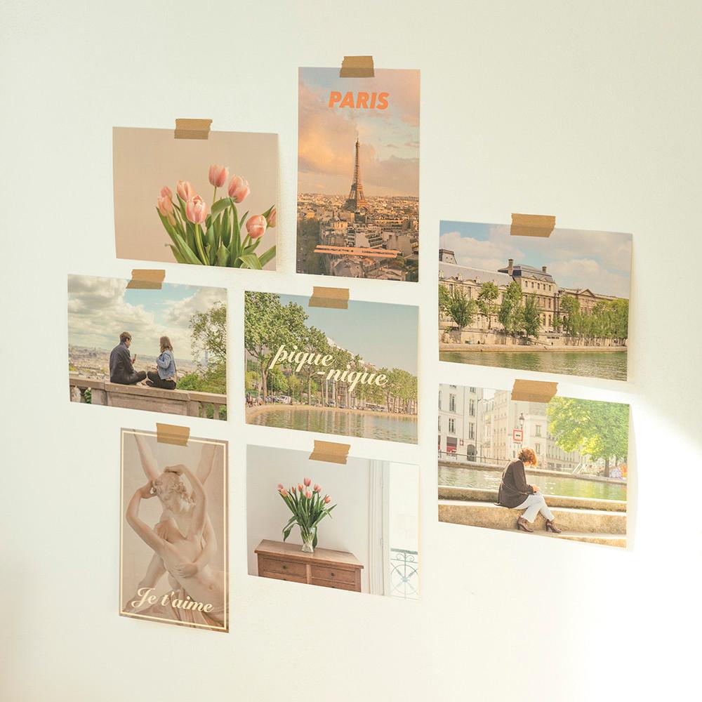 [쿠베르] 감성 인테리어 엽서, 파리 A 미니 포스터 사진 촬영 소품