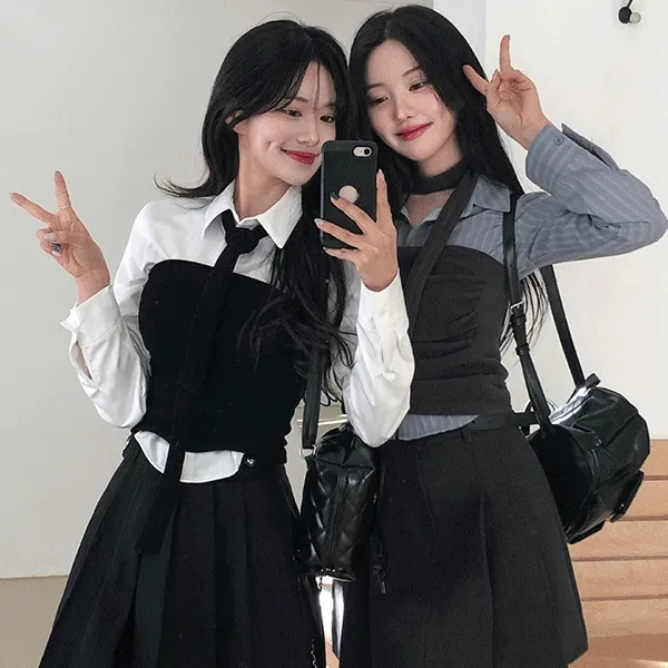 [하이틴/포인트강추!] 하입 스트라이프 셔츠 (3color)