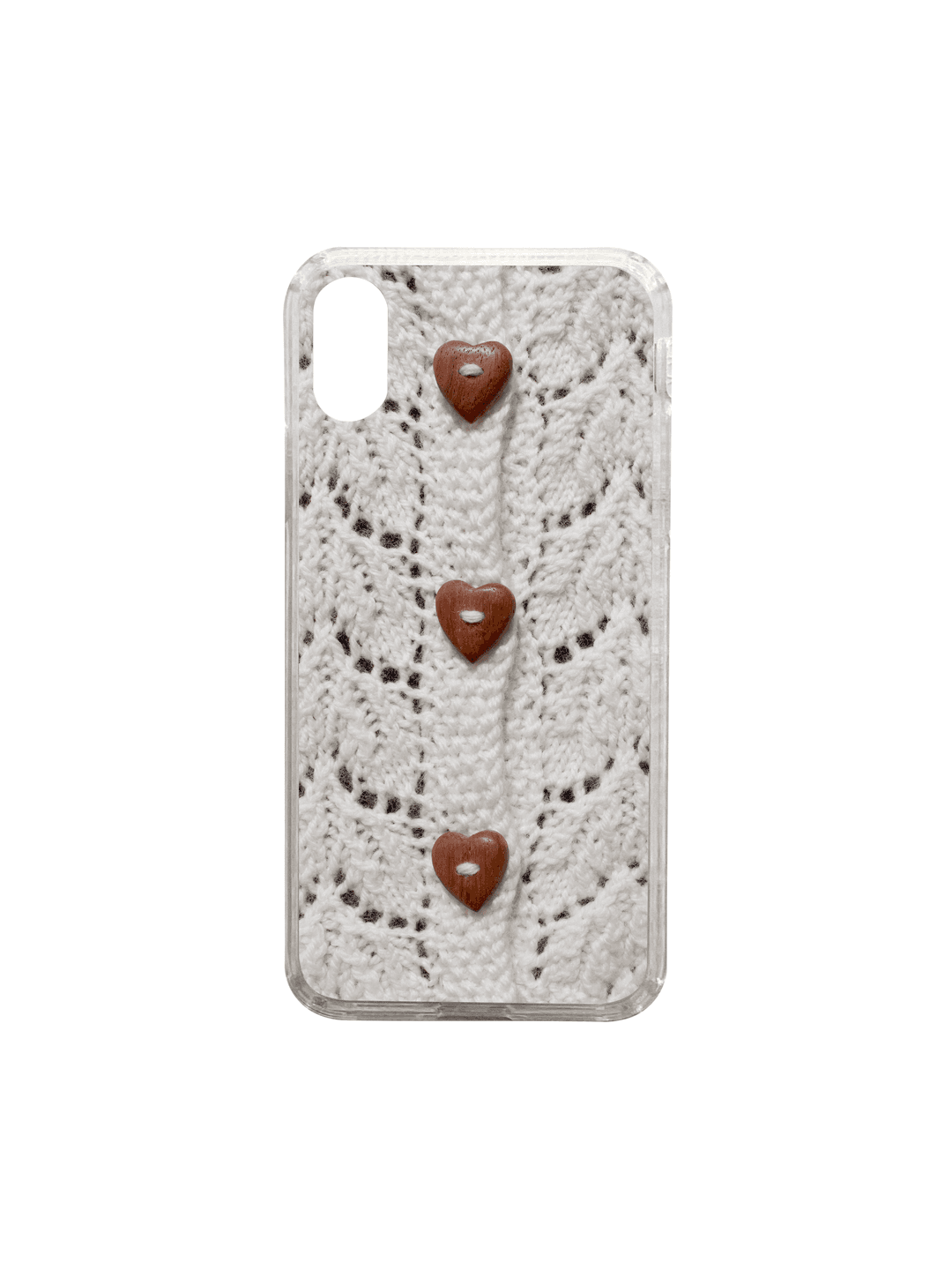 Heart button knit case