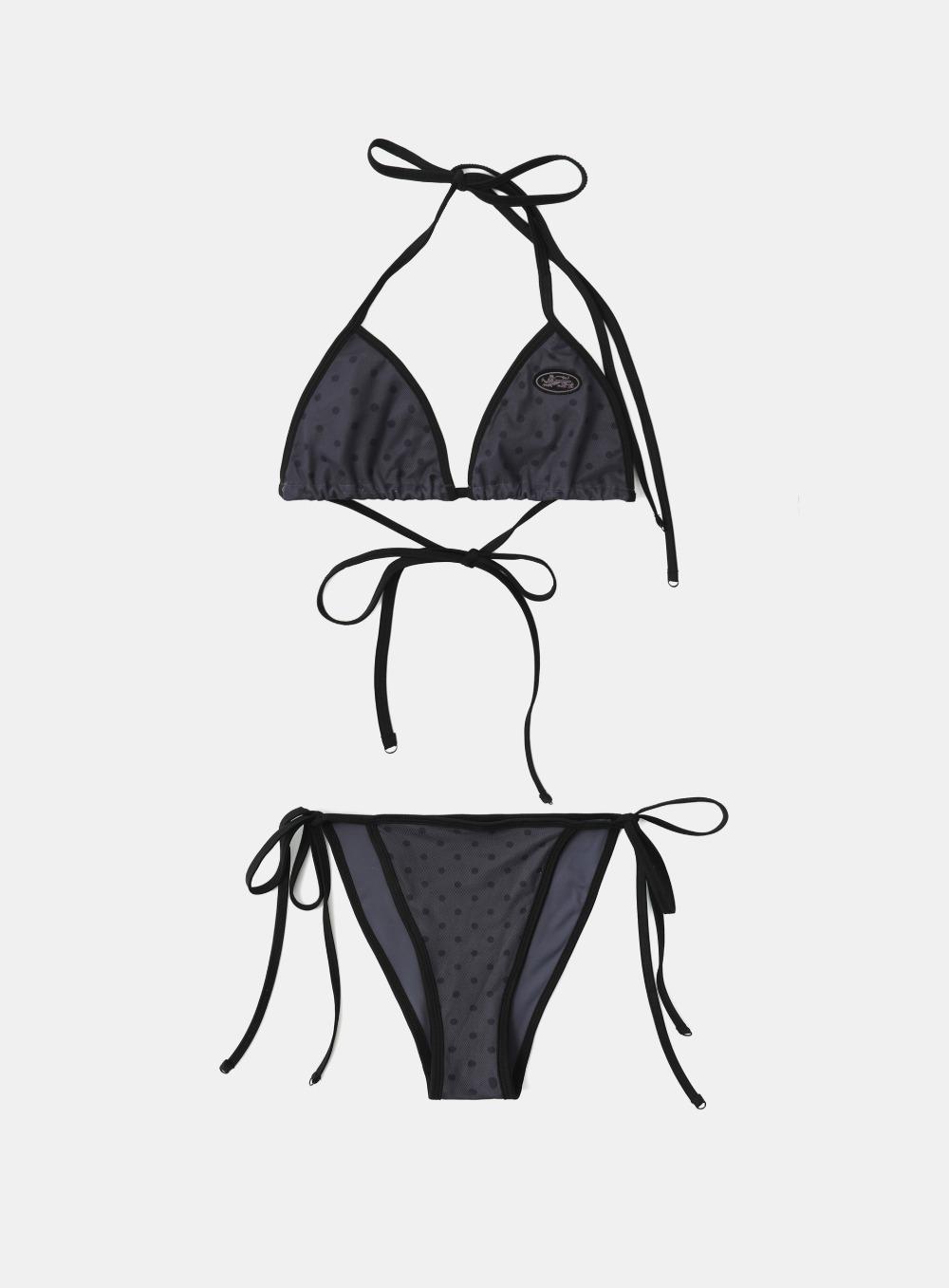 [AQUA] [w-set25-003] 스플래시 도트 비키니 SET - 챠콜