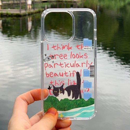 가든 그림 폴더 고양이 폰케이스