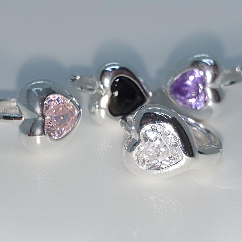 silver925컬러하트볼드원터치링(4color)