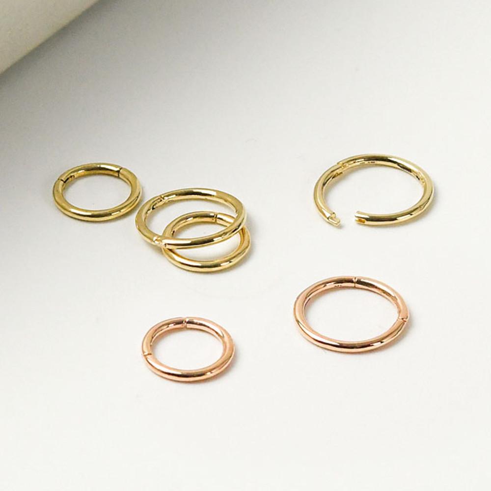 모모리 14K 세그먼트 링 피어싱 - 원터치 귀걸이 귓바퀴 아웃컨츠 6mm 8mm
