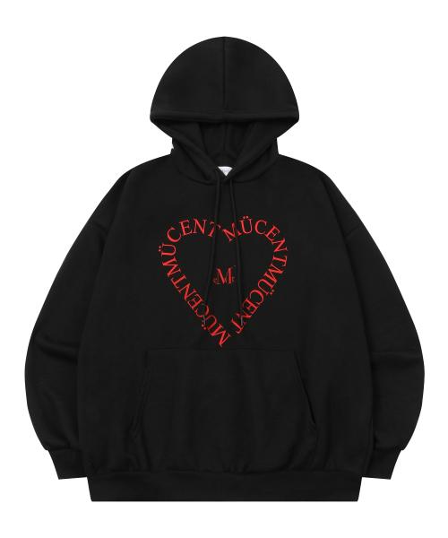 하트 레터링 후드 티 남녀공용 (3컬러)