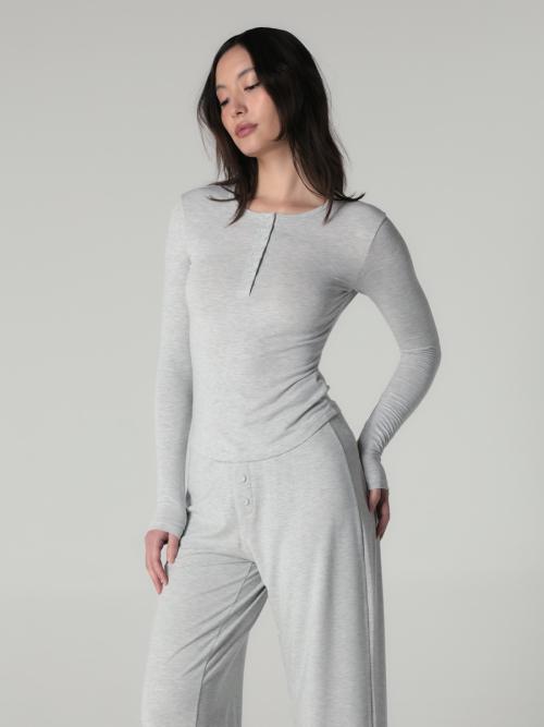 PURE MODAL LONG SLEEVE (WHITE MELANGE)