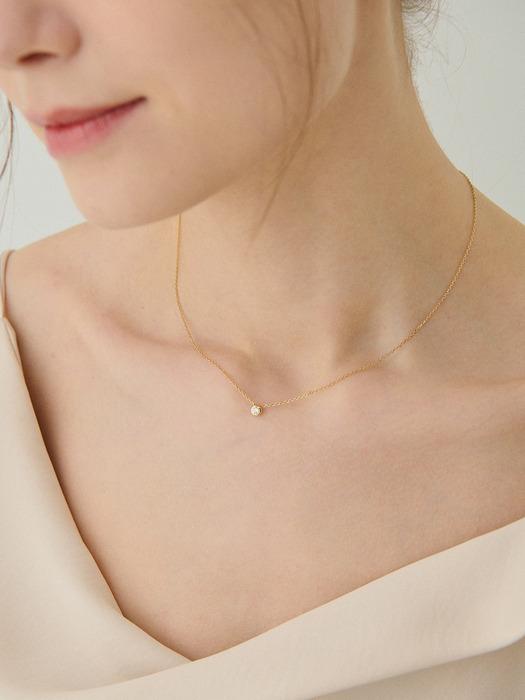 14k 레브 베젤 모이사나이트 목걸이 (1스톤) - 1부