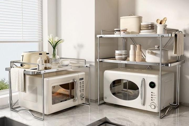 최종 25,966원 / 버터옐로우 미드센츄리 전자레인지 선반 무볼트형 4size