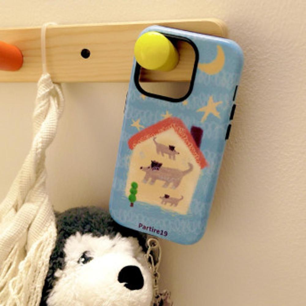 수심 Night Blue Case 나이트 블루 강아지 아이폰 케이스 수채화 없음 아이폰15