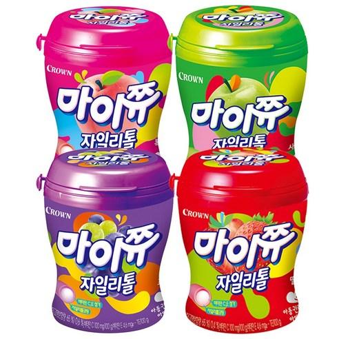 크라운 마이쮸 자일리톨 110g 4입 (포도 +사과+딸기+복숭아), 110g, 1세트 - 츄잉/소프트캔디 | 쿠팡