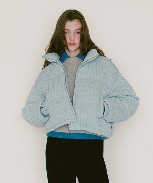 KNIT PADDED JACKET_LIGHT BLUE