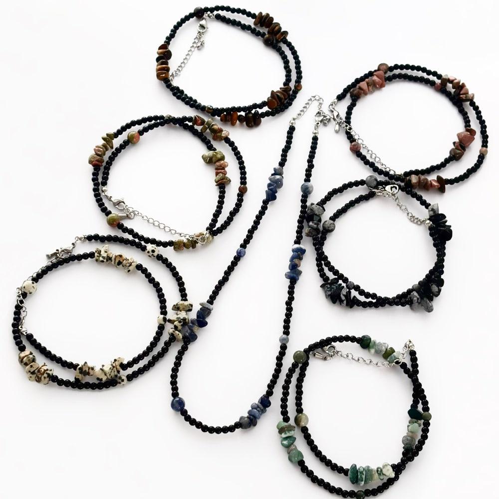 Stone Age Black Ball Necklace