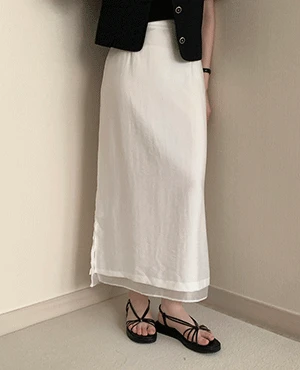 maxi layered skirt (2color)