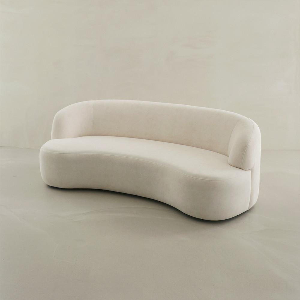 [베스테브로]스완소파 220cm 3인용 라운드 곡선 패브릭쇼파