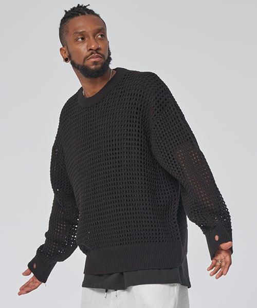 매쉬 썸머 니트 블랙