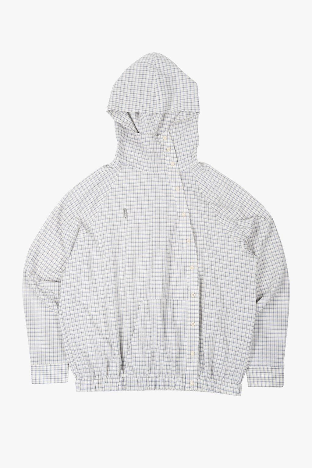 CHECK HOODED SHIRT / ECRU