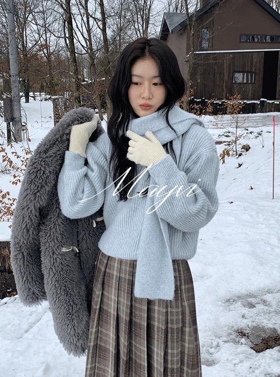 [Mayvi/원터비❄️] Ryokan 목도리 니트 세트 (3 color), 울 5%