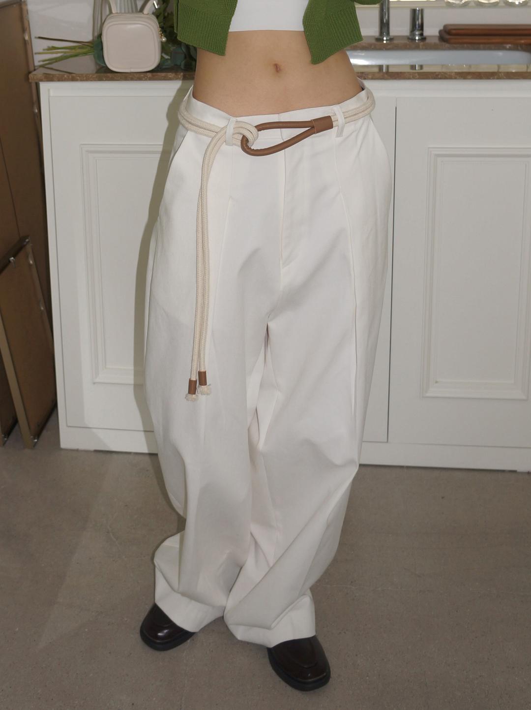 [UNISEX] HERA COTTON WIDE PT (white / black)