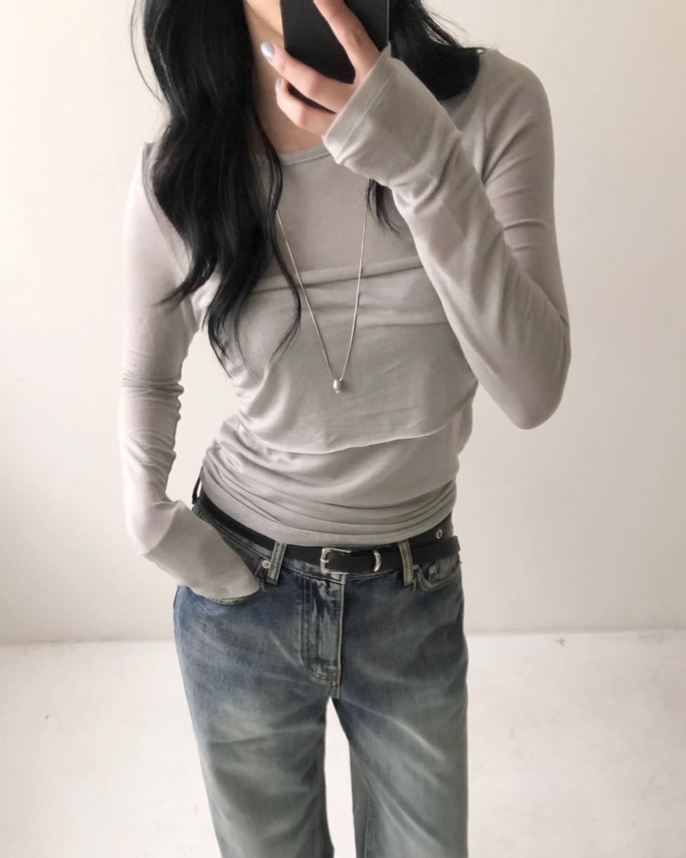 탑 레이어드 티셔츠 (3color)