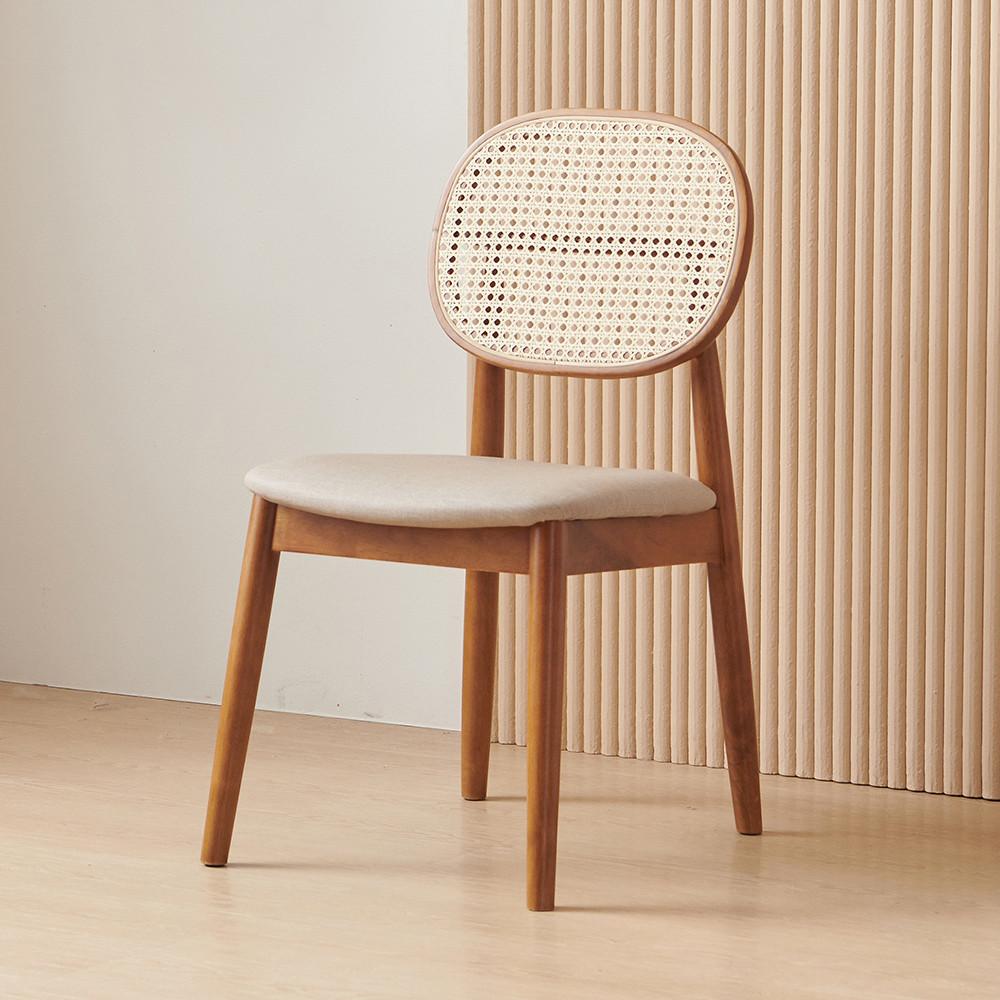 마카롱 라탄 고무나무 원목 식탁 의자 카페 디자인 체어