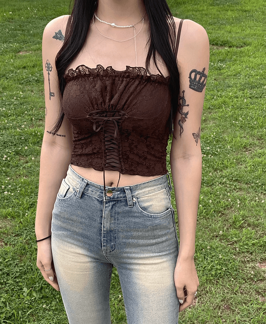 메리 레이스 코르셋 나시 (3 color)