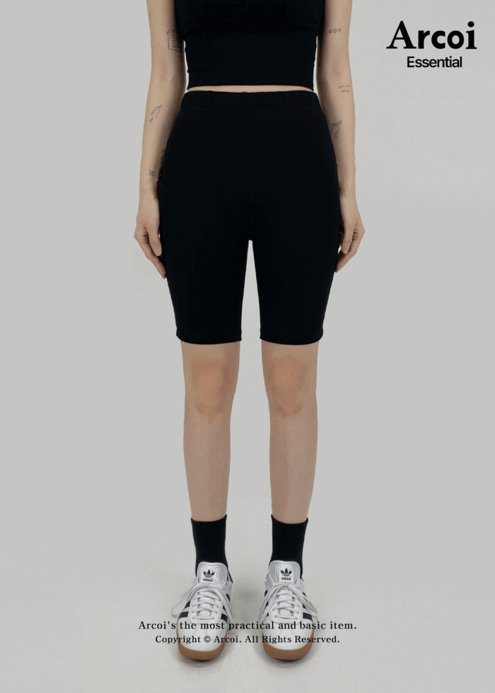 [ Arcoi Essential ] AE007 HALF-LENGTH BIKER SLIM PANTS