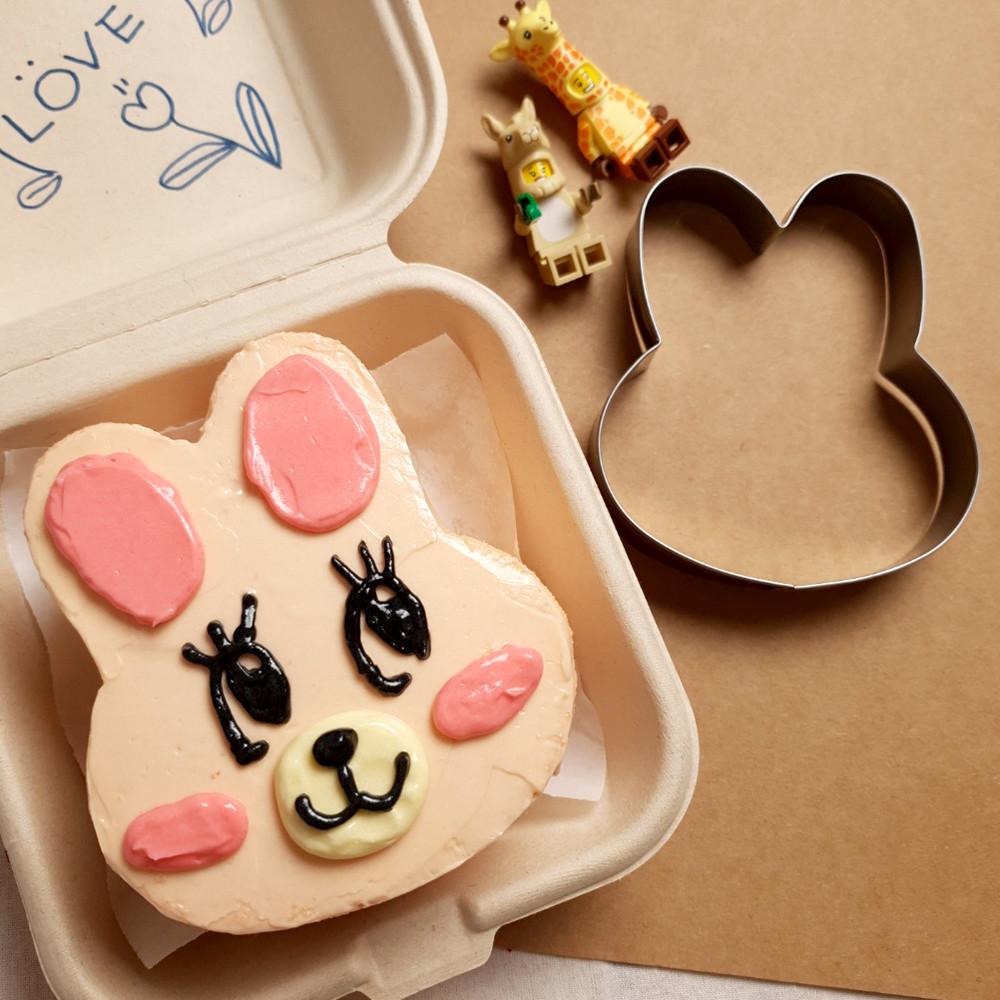 토끼 얼굴(10cm) 케이크 틀 - 토끼 도시락 쿠키 커터 식빵 모양 틀
