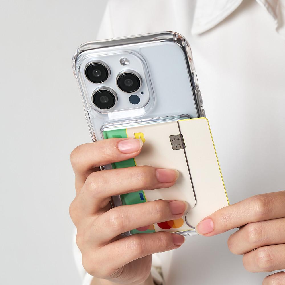 변색없는 아이폰15 프로 맥스 카드 2장 수납 케이스