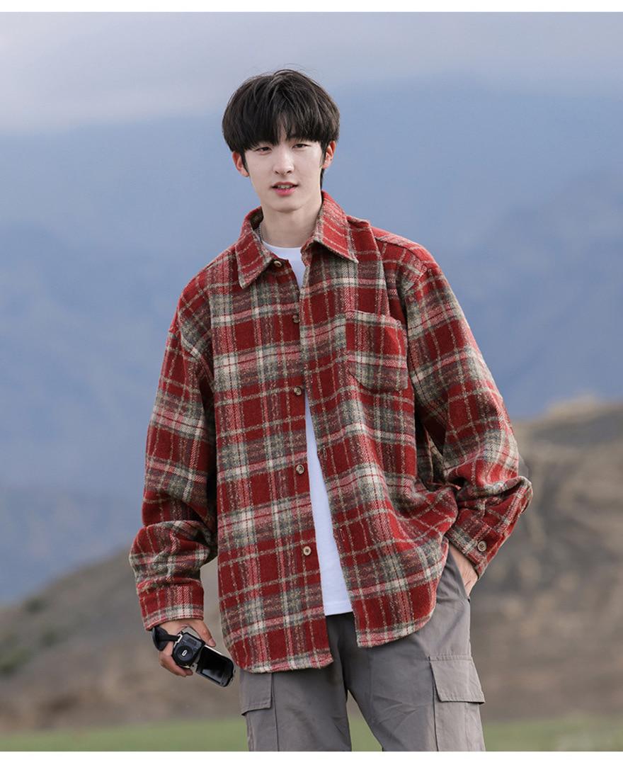 지그젠 빈티지 오버핏 체크셔츠