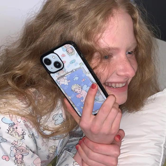 blue heart angel MagSafe card slot (맥세이프카드슬롯)