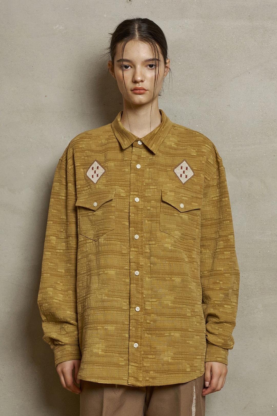 ARGYLE WESTERN SHIRT / YELLOW