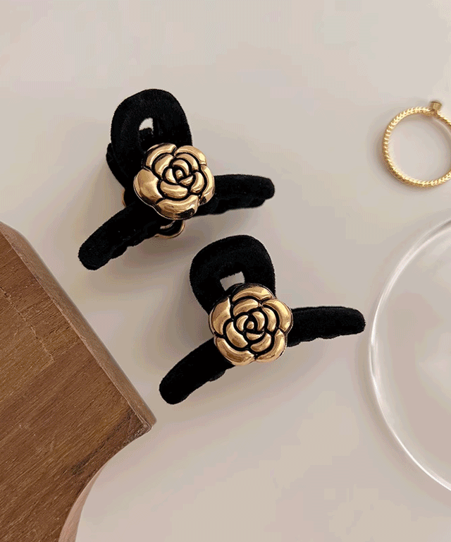 [아이유핀] 동백 미니 헤어핀 클립 반묶음 집게핀 양갈래