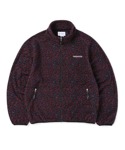 INTL. Fleece Jacket Leopard Burgundy