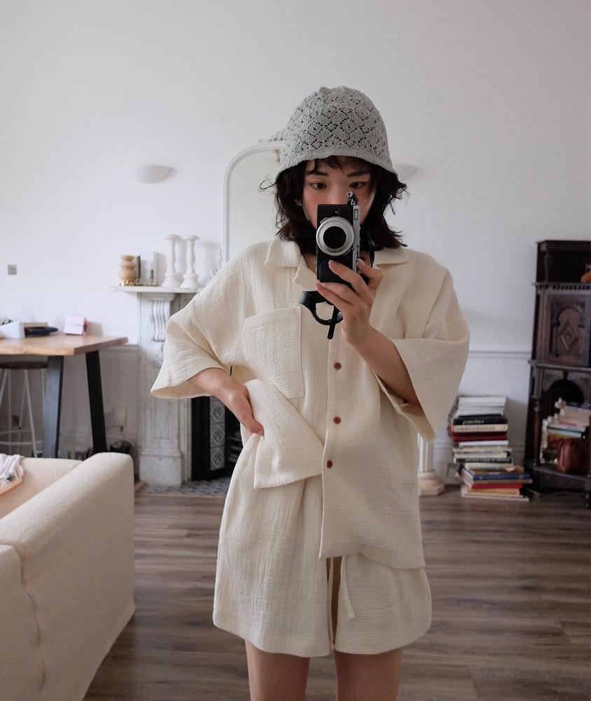 크림 베이직 셔츠 세트 / Cream Basic Shirt Set