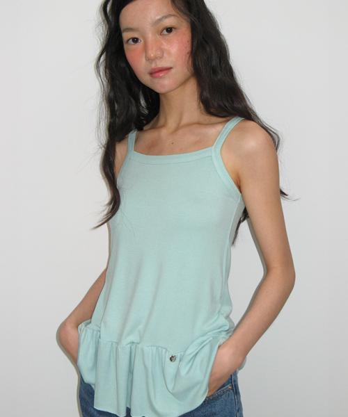 PENDANT RUFFLE LAYERED SLIM SLEEVELESS MINT