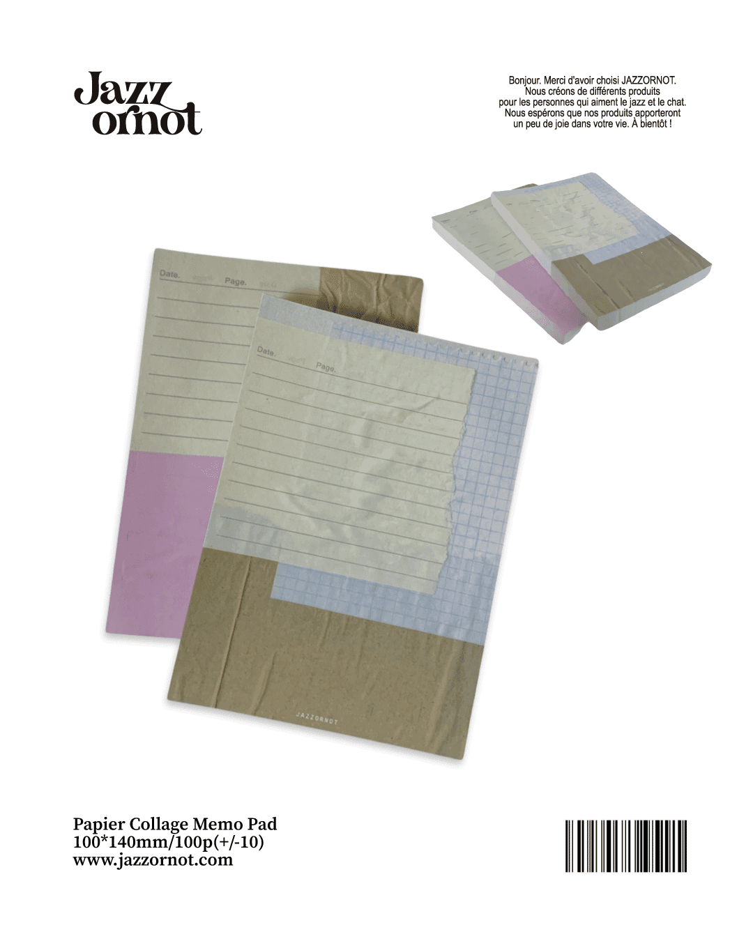 Papier Collage Memo Pad(2 Col.)