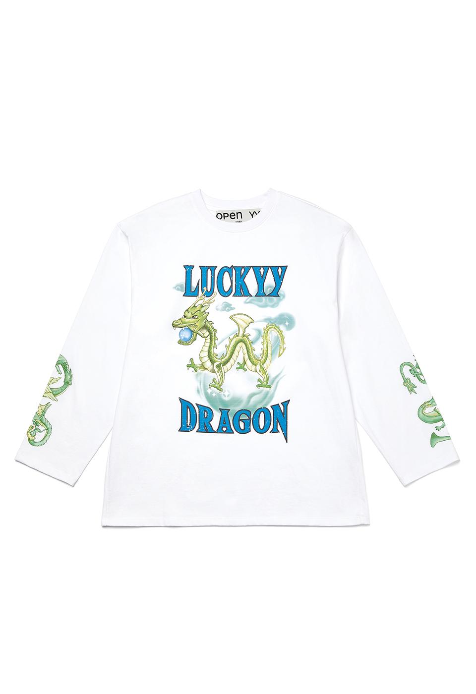 [1/29 DELIVERY] LUCKYY 靑龍 LONG SLEEVE TEE, WHITE