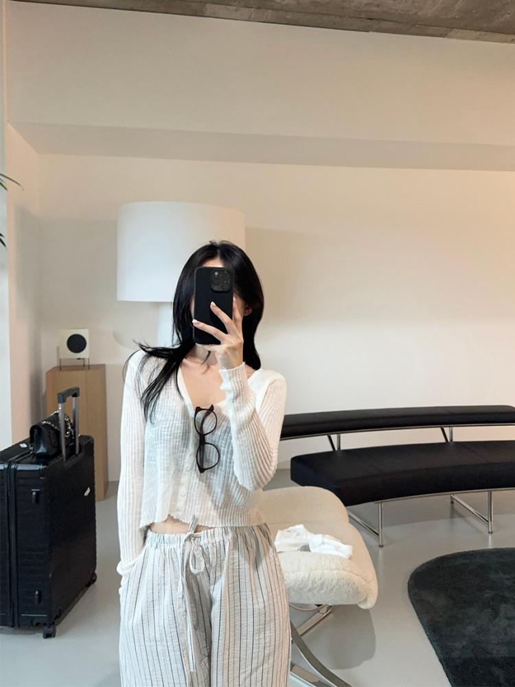 크롭 살안타 기획 여름 골지 가디건 (2color)