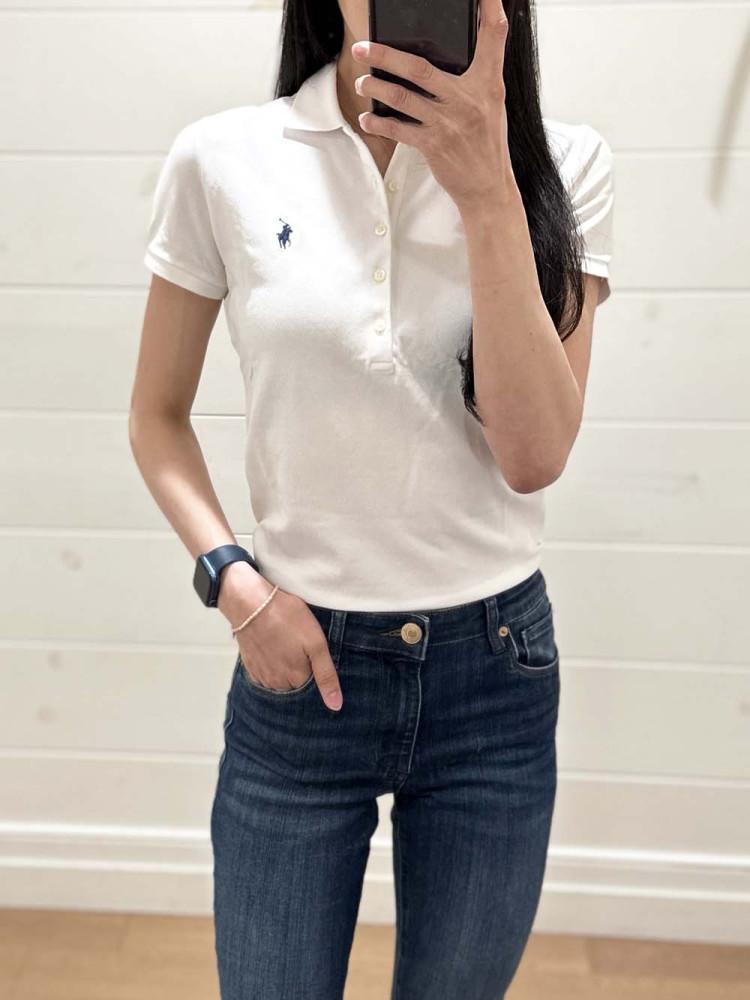 폴로랄프로렌 여성 슬림핏 5버튼 반팔 카라티 211870237,211505654