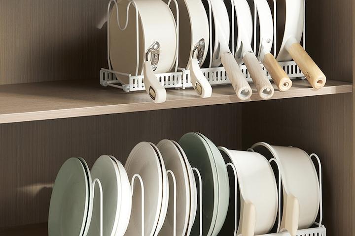 길이조절! 확장형 7단 후라이팬 정리대 냄비 프라이팬 그릇 거치대 2colors