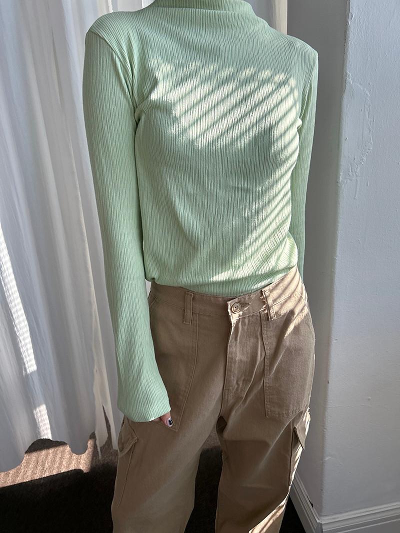 골지 반넥 티셔츠