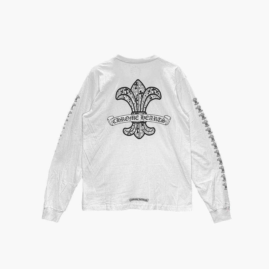 Chrome Hearts White Fleur Logo Long Sleeve Tshirt