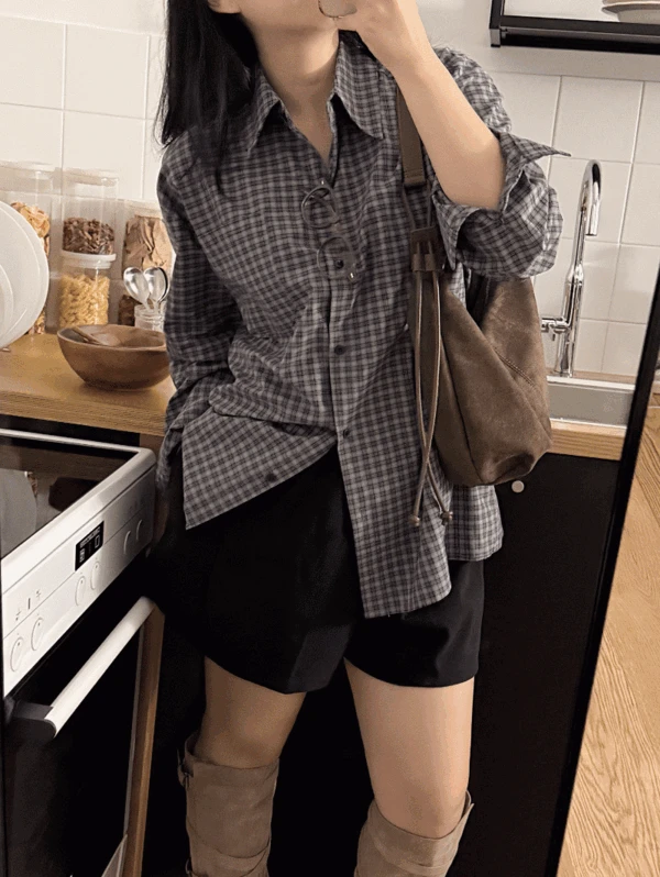 카이루 루즈핏 체크셔츠