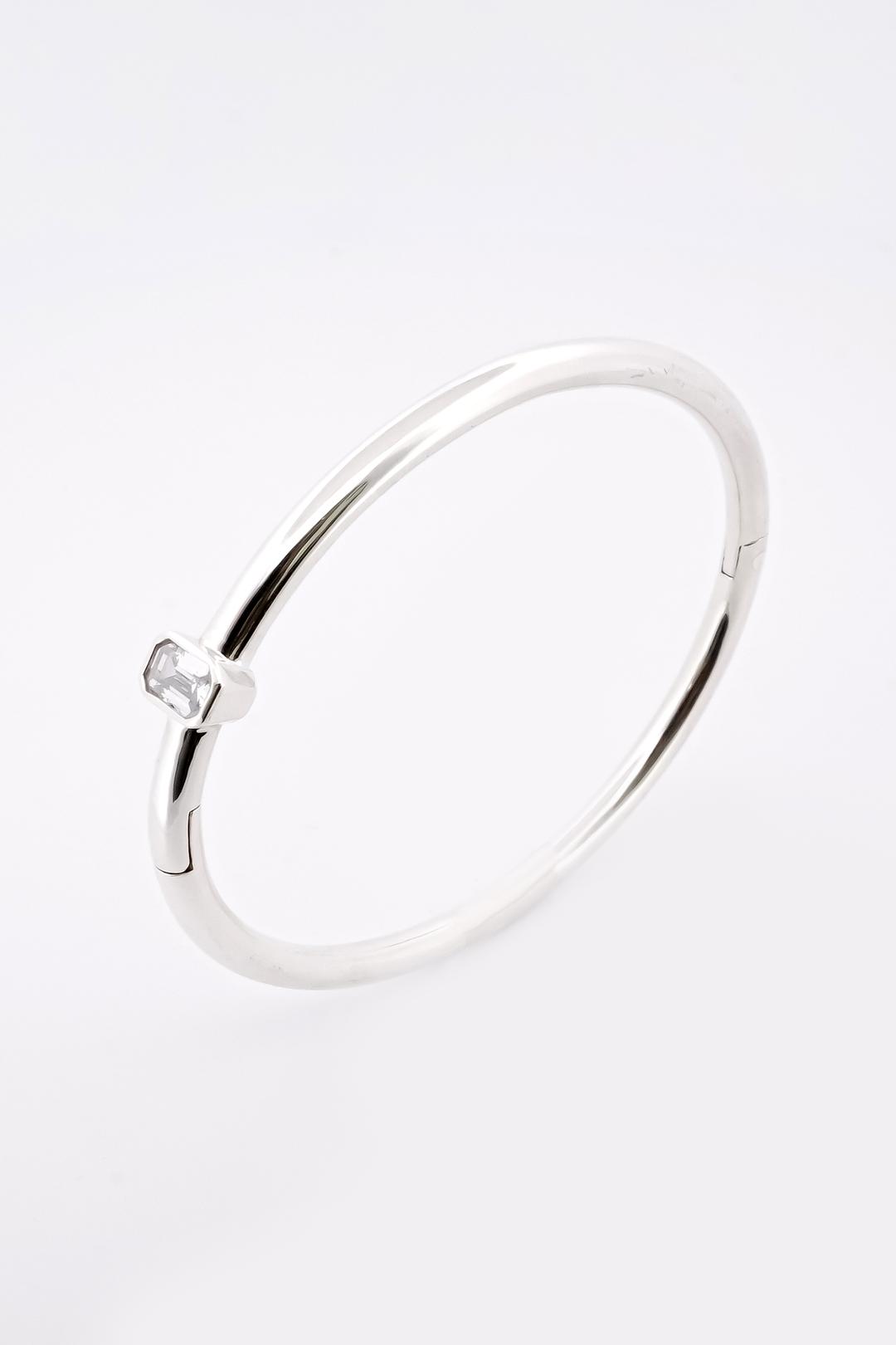 SHINY LID BANGLE WHITE SILVER