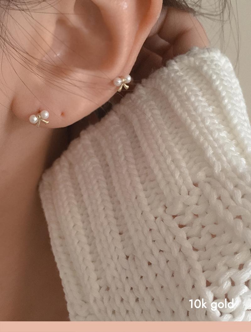 vetty pearl earring & piercing (10k gold)