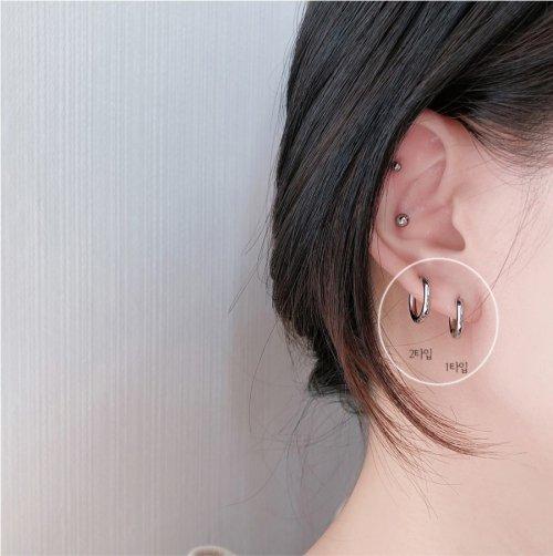 모던 써지컬스틸 링귀걸이/피어싱