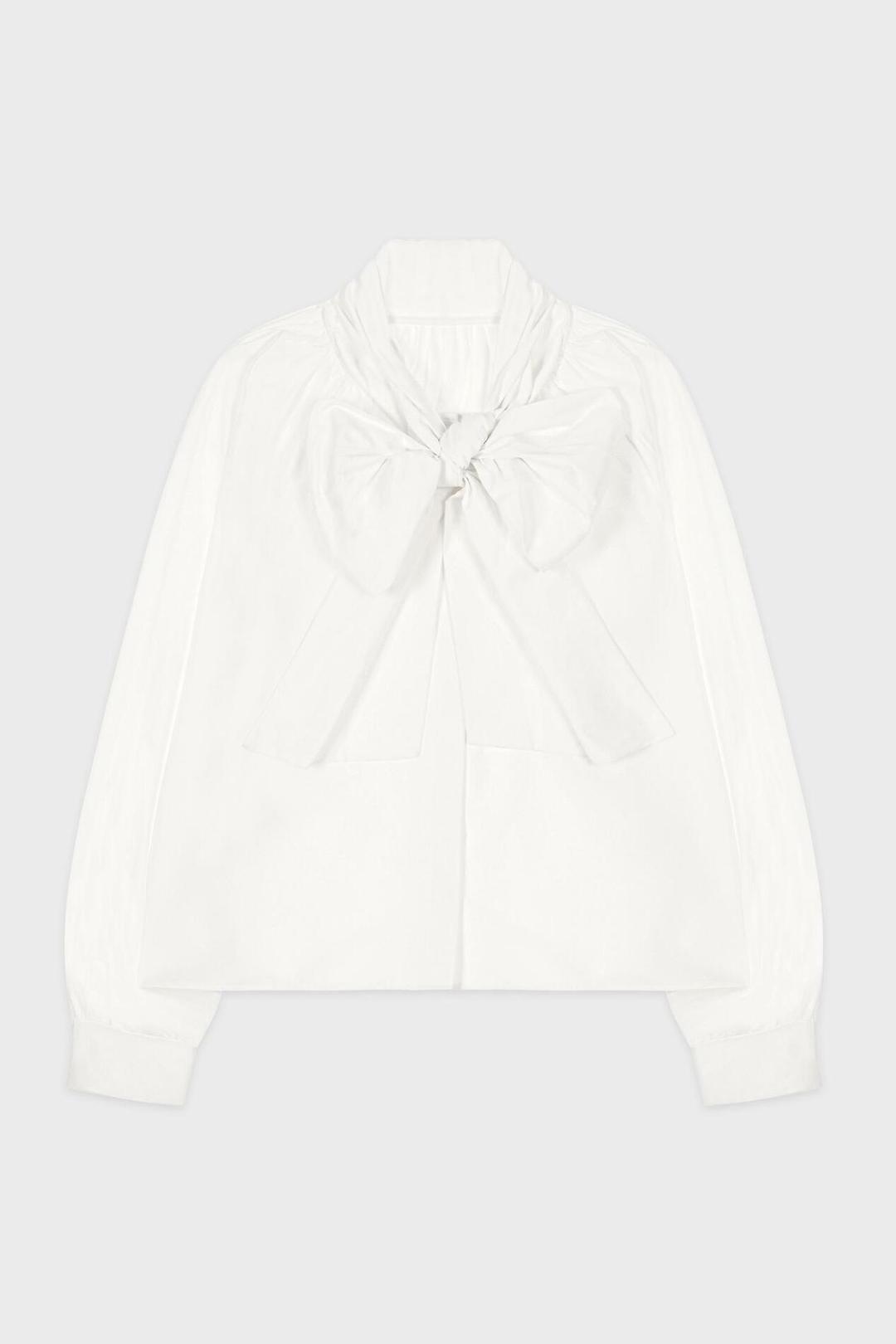 Big Ribbon Tie Blouse (Cream)