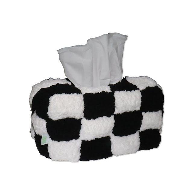 black checkerboard tissue case