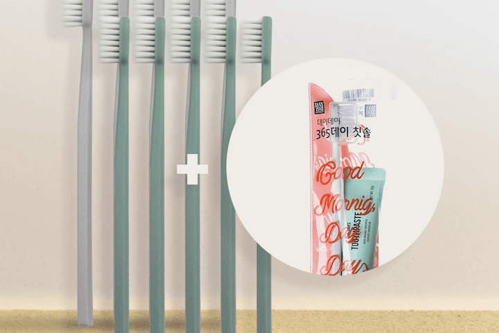 데이칫솔 10P 미세모 + 데이 휴대용