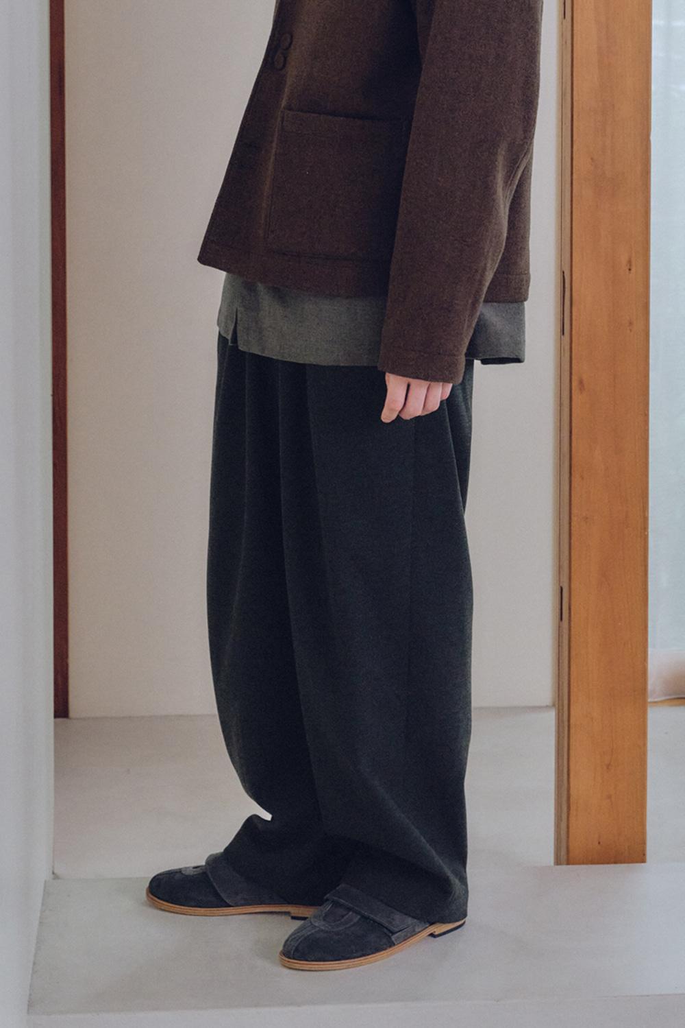 unisex nest wide pants charcoal [2color]