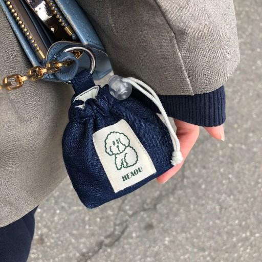 블루 데님 에어팟 버즈 파우치 케이스 충전구멍⭕️